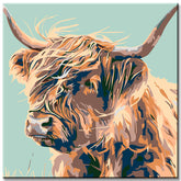 Painting by Numbers Highland Highland Cow in the Wind Shipping from DE-40*40cm-with stretcher frame-with covering service